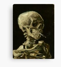 Skull of a Skeleton with Burning Cigarette by Vincent van Gogh Canvas Print