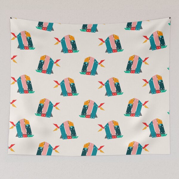 Item preview, Colorful vector seamless pattern of an abstract metal fish  designed and sold by Familyshmot.