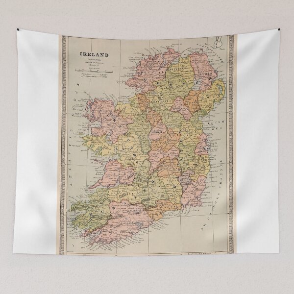 Item preview, Vintage Map Of Ireland 1883 designed and sold by Leilaarros.