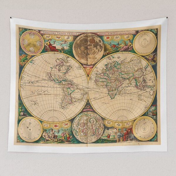 Item preview, Vintage Map Of The World 1672 designed and sold by Leilaarros.