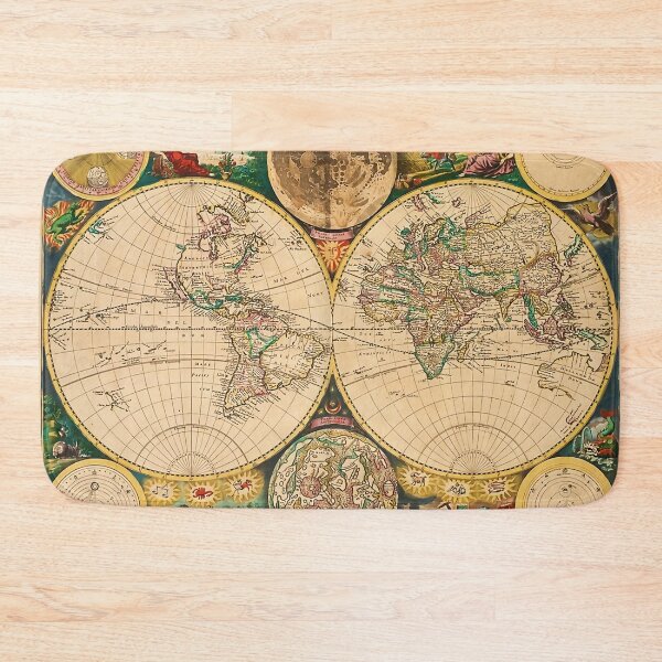 Item preview, Vintage Map Of The World 1672 designed and sold by Leilaarros.