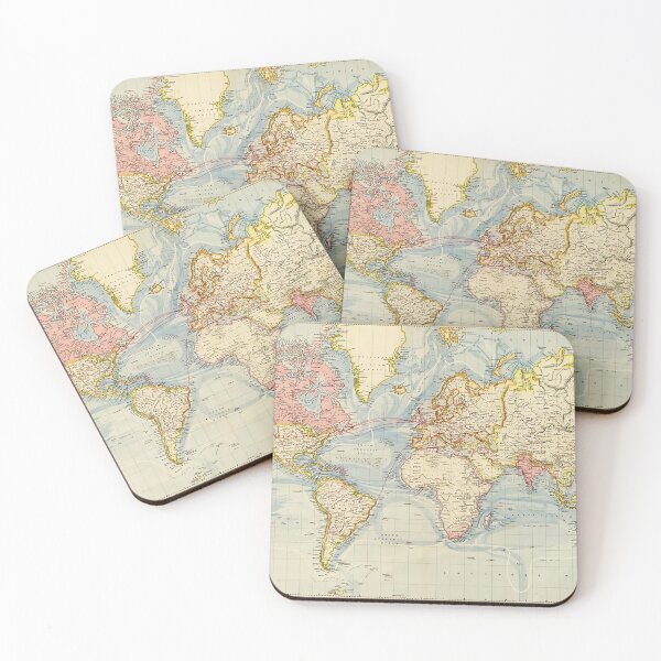 Item preview, Vintage Map Of The World 1883 designed and sold by Leilaarros.