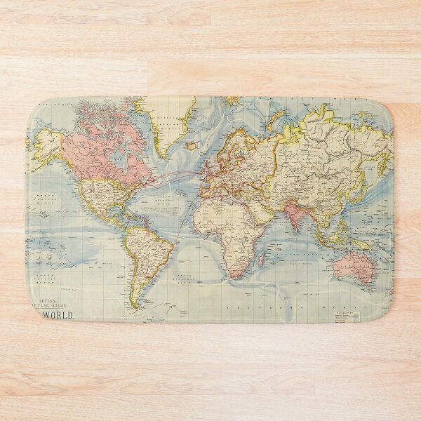 Item preview, Vintage Map Of The World 1883 designed and sold by Leilaarros.