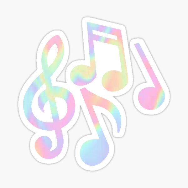 Pastel Music Notes Sticker By Askdesigns Redbubble