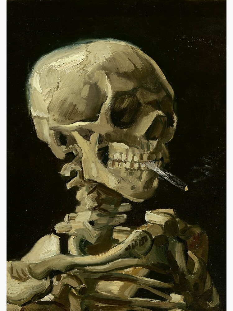 Skull of a Skeleton with Burning Cigarette by Vincent van Gogh by podartist