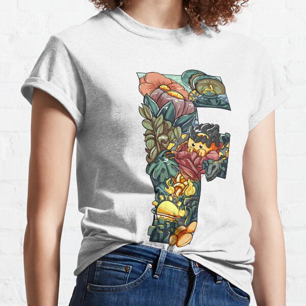 Initial Letter F doodle art Classic T-Shirt
