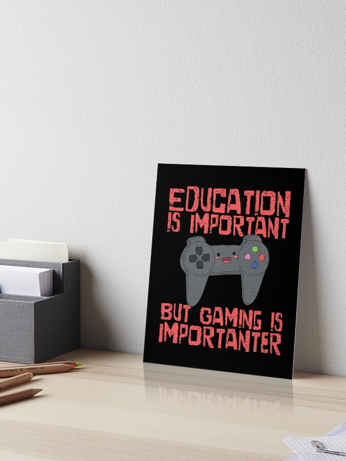 18x18 Multicolor The Funny Gaming Art Store Education is Important Importanter Gaming Nerd Throw Pillow