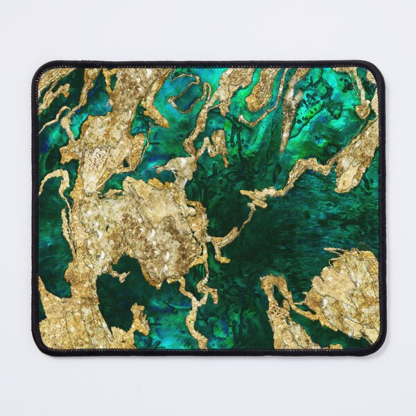 Item preview, Abalone Green and Gold Cement Mixed media abstract designed and sold by k9printart.