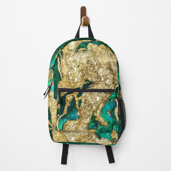 Item preview, Abalone Green and Gold Cement Mixed media abstract designed and sold by k9printart.