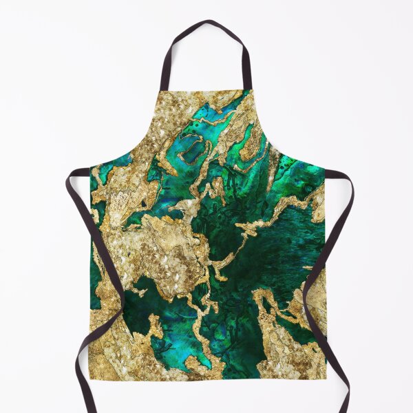 Item preview, Abalone Green and Gold Cement Mixed media abstract designed and sold by k9printart.