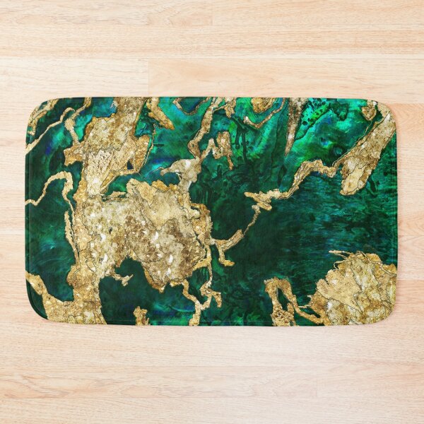 Item preview, Abalone Green and Gold Cement Mixed media abstract designed and sold by k9printart.