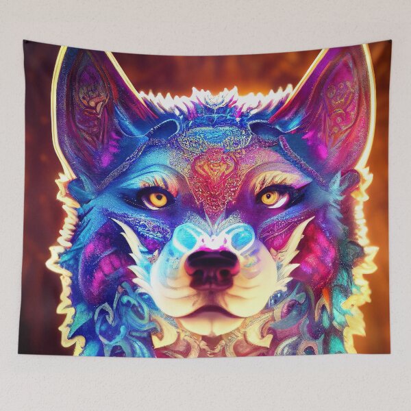 Item preview, Colorful Wolf designed and sold by AICustomArt ⭐⭐⭐⭐⭐.