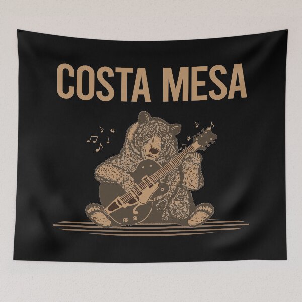 Item preview, Bear With Guitar Costa Mesa designed and sold by BloodMoneyTwit.