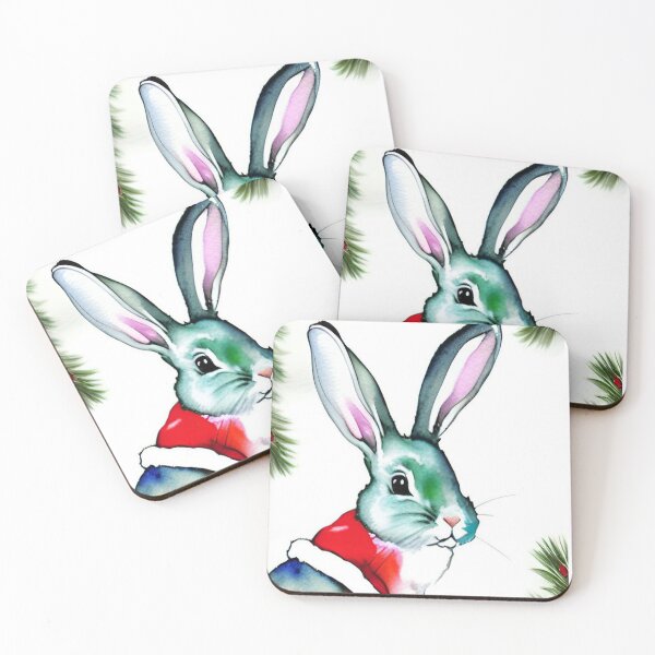 Item preview, Cute Christmas Watercolor Bunny designed and sold by Mirarima.