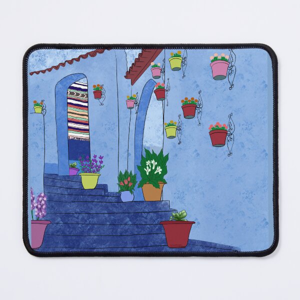 Item preview, Landscape illustration - With Flower/ Plant Pots - Blues  designed and sold by SemDesigns1.