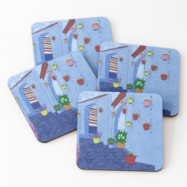 Item preview, Landscape illustration - With Flower/ Plant Pots - Blues  designed and sold by SemDesigns1.