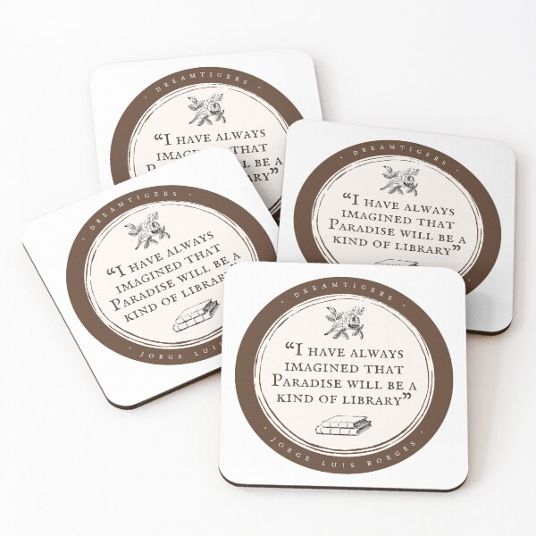 Item preview, Paradise is a Library - Jorge Luis Borges Dreamtigers Book Literature Quote Simple Minimal Aesthetic designed and sold by weboftigers.
