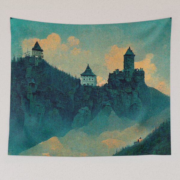 Item preview, Castle in the misty peaks designed and sold by hamptonstyle.