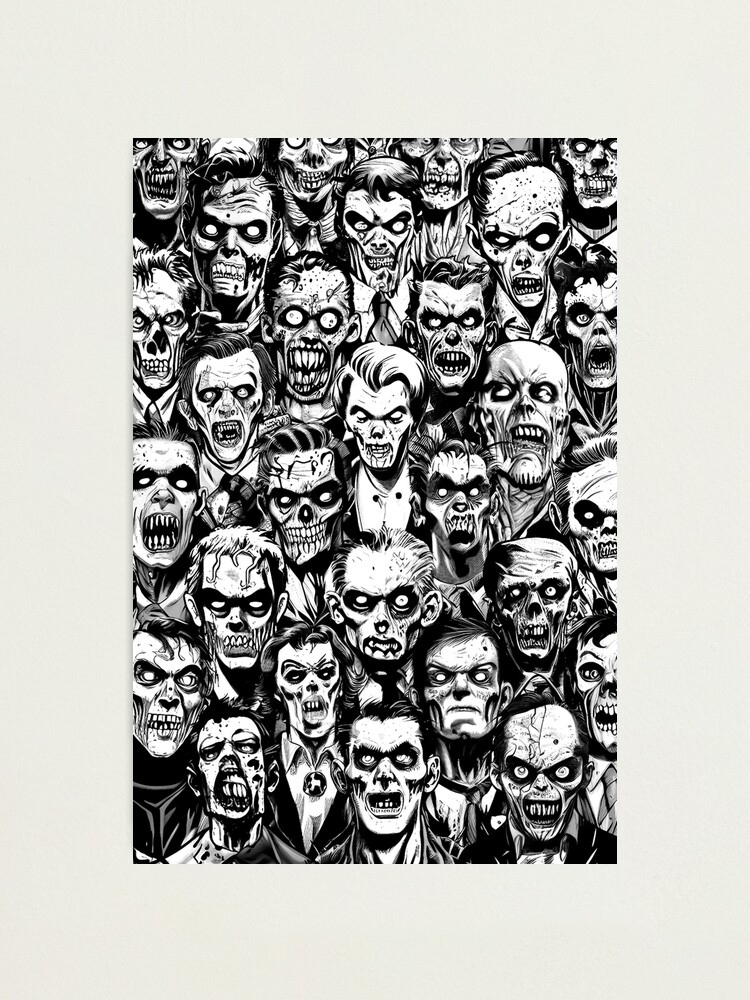 スケルトン ホラーアート Halloween Skeleton Monster Art Print, Gashadokuro: Giant