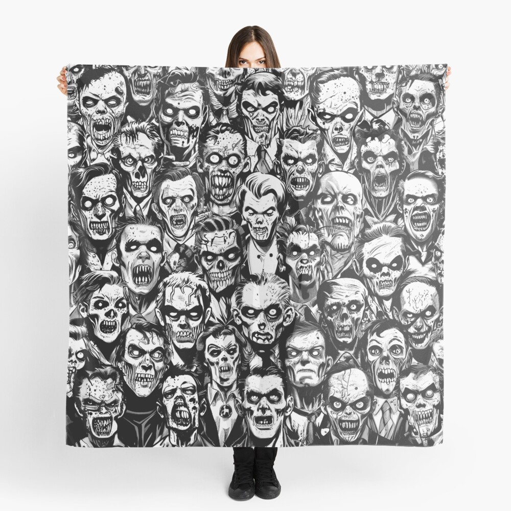 Zombie Guys Halloween Horror Vintage Gothic Pop Art Pattern Zombie Guys Halloween Horror Vintage Gothic Pop Art Pattern
