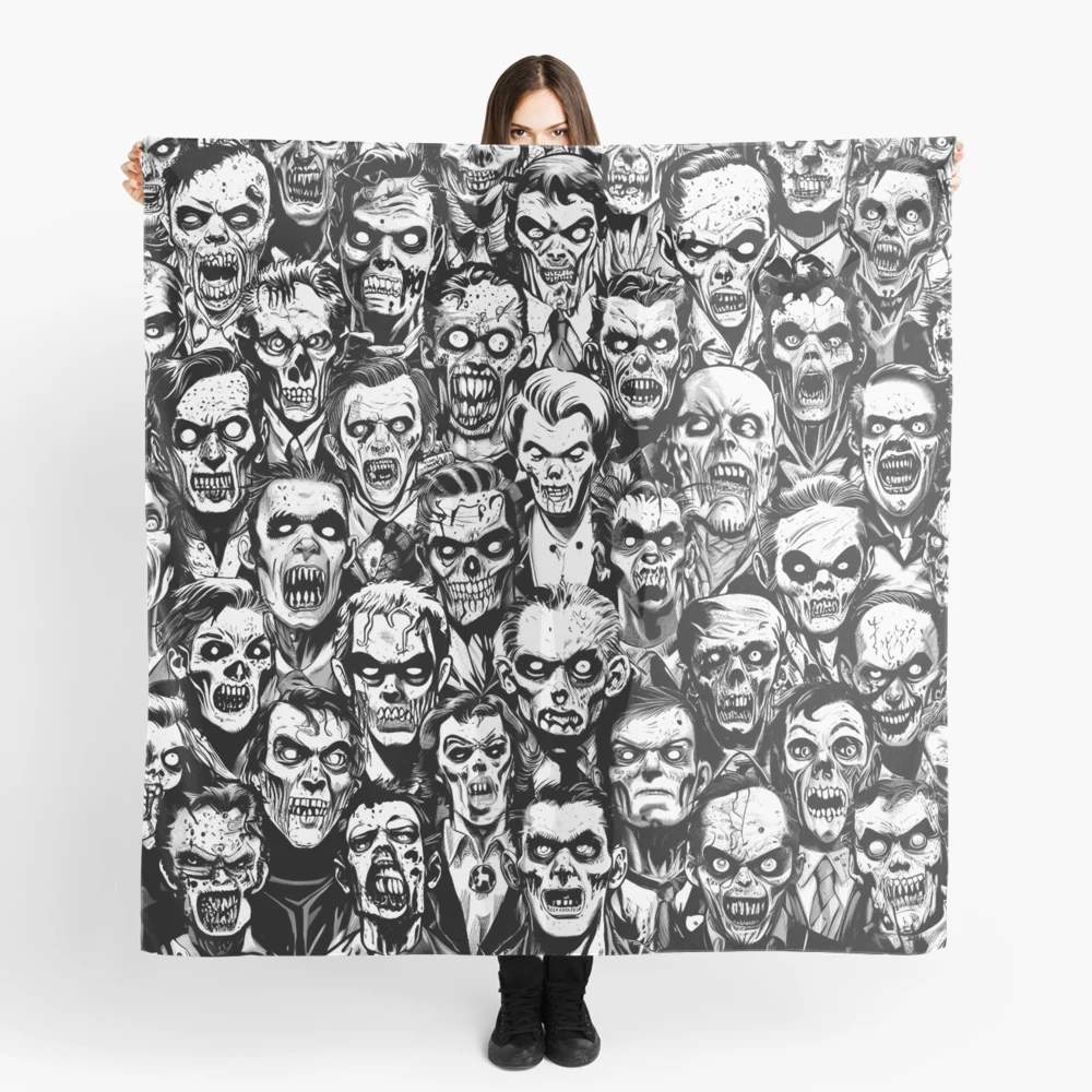 Zombie Guys Halloween Horror Vintage Gothic Pop Art Pattern Zombie Guys Halloween Horror Vintage Gothic Pop Art Pattern