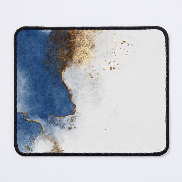 Item preview, Golden Blue Abstract Painting designed and sold by VintagePathway.