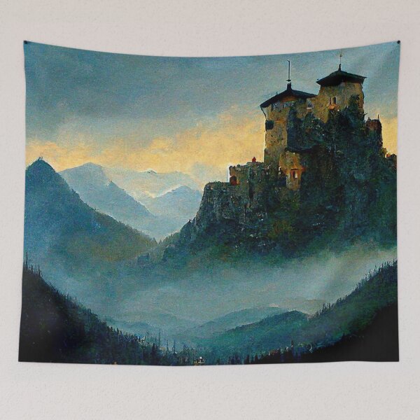 Item preview, Castle in the misty peaks IV designed and sold by hamptonstyle.