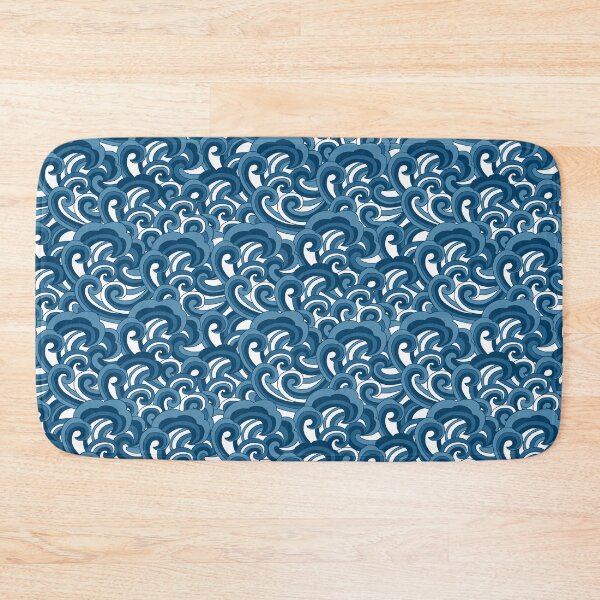 Item preview, Stylised blue waves designed and sold by Cheekyleopard.