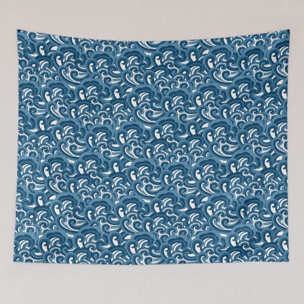 Item preview, Stylised blue waves designed and sold by Cheekyleopard.