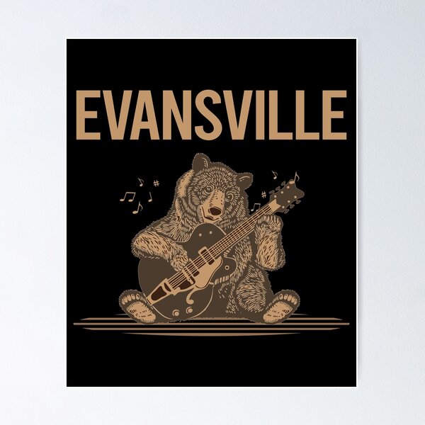 Item preview, Bear With Guitar Evansville designed and sold by BloodMoneyTwit.
