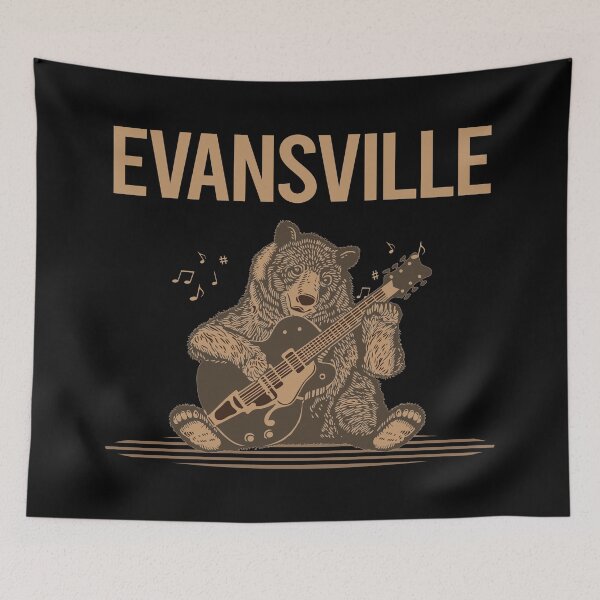 Aperçu de l'œuvre Ours avec guitare Evansville créée et vendue par BloodMoneyTwit.