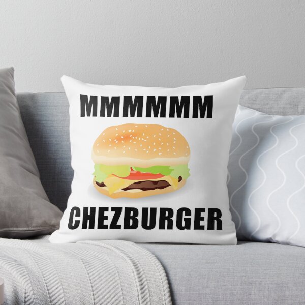 Roblox Mmm Chezburger Throw Pillow By Jenr8d Designs Redbubble - big mac legs roblox