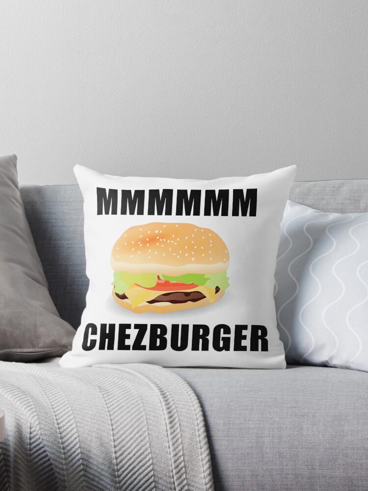 Roblox Mmm Chezburger Throw Pillow By Jenr8d Designs Redbubble - mmm roblox