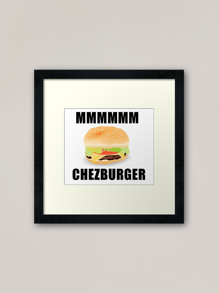 Roblox Mmm Chezburger Framed Art Print By Jenr8d Designs Redbubble - hamburger noob roblox