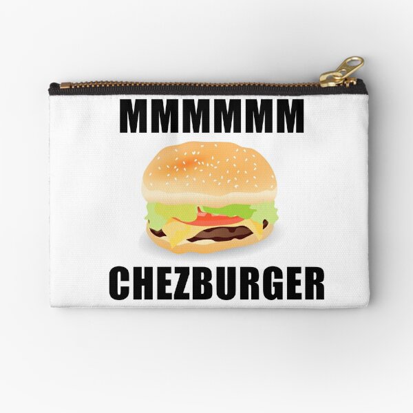 Cheeseburger Meme Zipper Pouches Redbubble - roblox hamburger meme