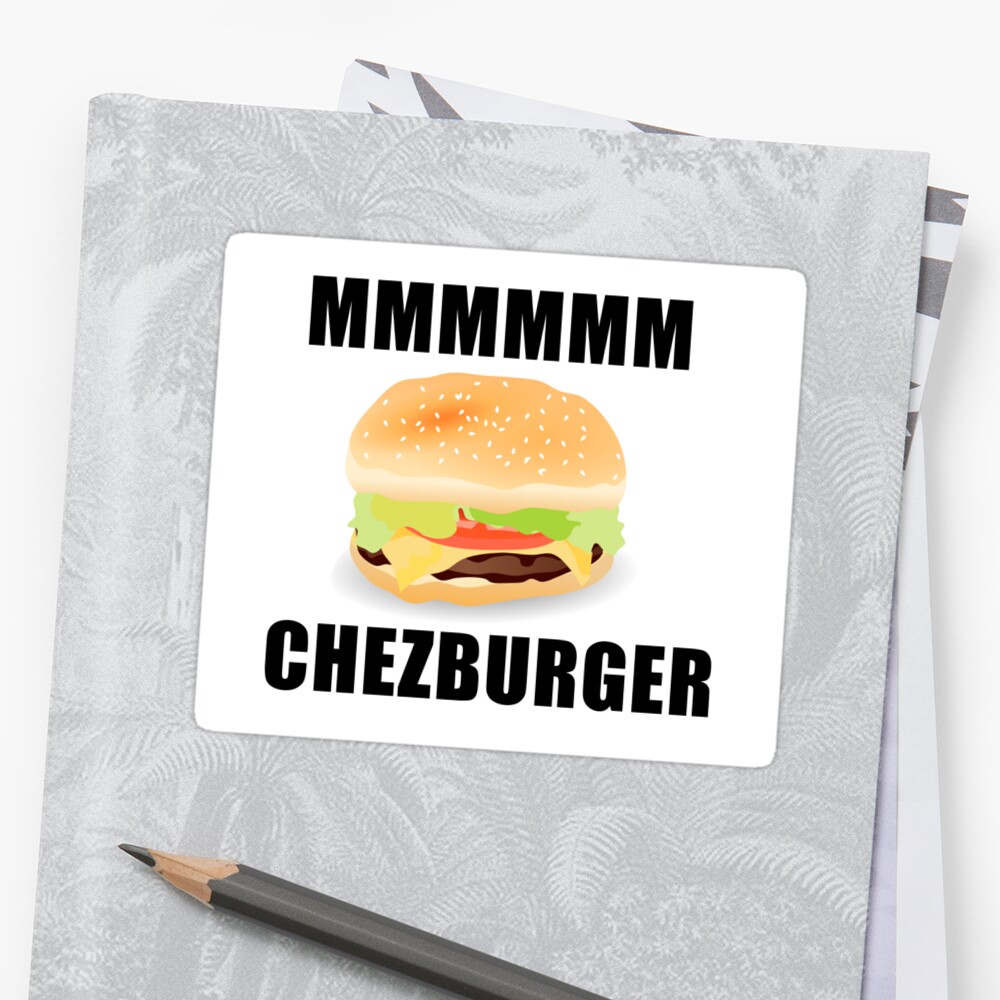 Roblox Mmm Chezburger Sticker By Jenr8d Designs Redbubble - x3 cheeseburger simulator roblox