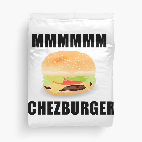 Cheeseburger Meme Duvet Covers Redbubble - roblox mmm cheezburger sound