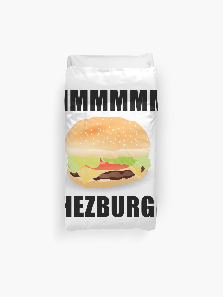 Roblox Mmm Chezburger Duvet Cover By Jenr8d Designs Redbubble - yummy burger roblox