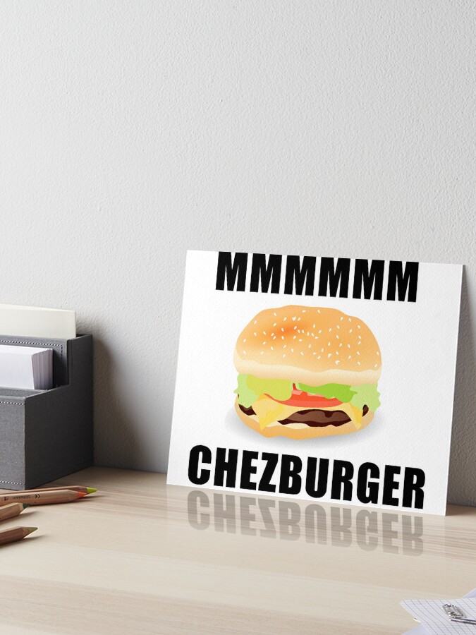 Roblox Mmm Chezburger Art Board Print By Jenr8d Designs Redbubble - burger king vs mcdonalds bring friends roblox