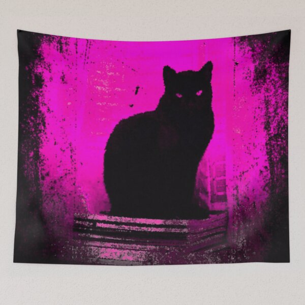 Item preview, Black Cat on a Pedestal designed and sold by TotallyRetroArt.