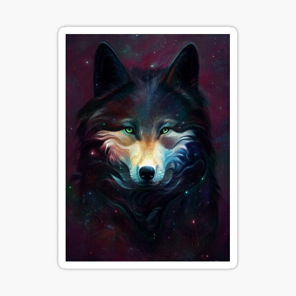 Aperçu de l'œuvre Loup cosmique - Midjourney créée et vendue par AI1artist.