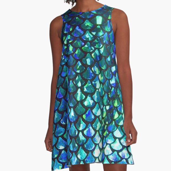 MERMAID fish scales & shimmery glimmer! A-Line Dress