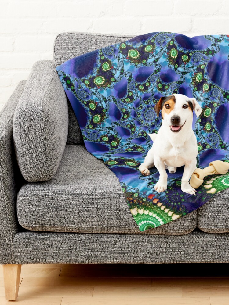 Alternate view of Blue Spiral Pet Blanket