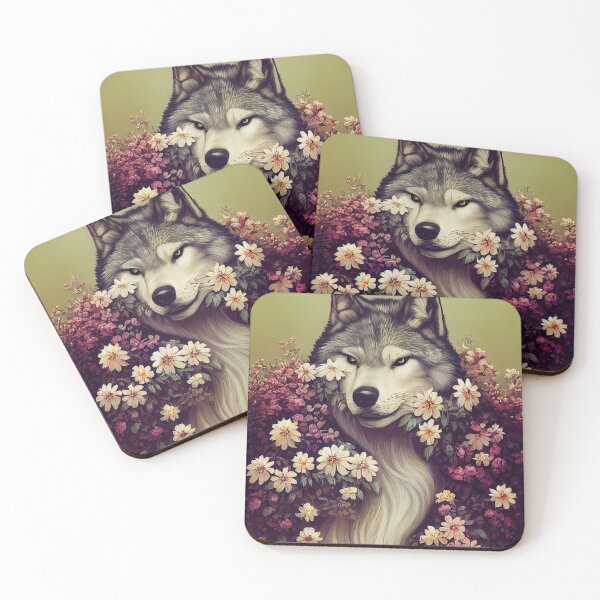 Item preview, Floral wolf - AI generated art designed and sold by AI1artist.