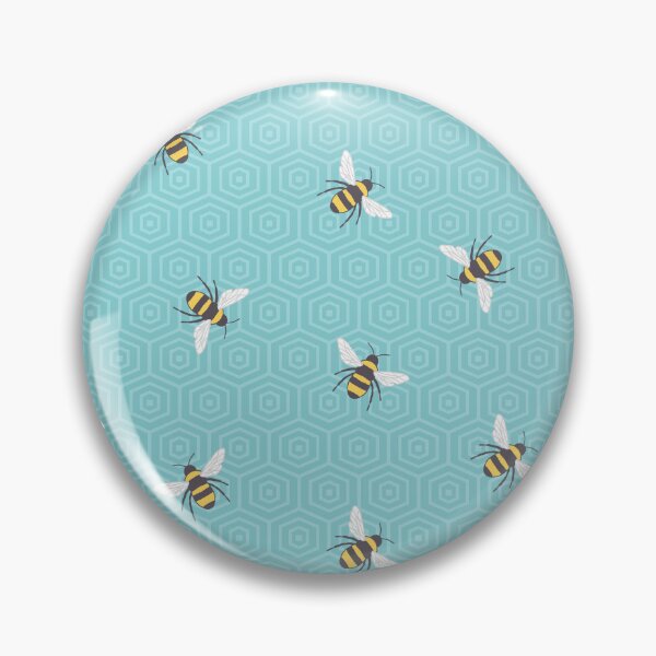 Item preview, Blue bumble bee print designed and sold by Cheekyleopard.