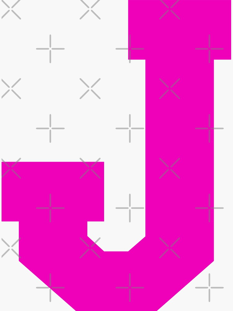 Alphabet, Pink J, Sports letter J Sticker for Sale by TheCultStuff