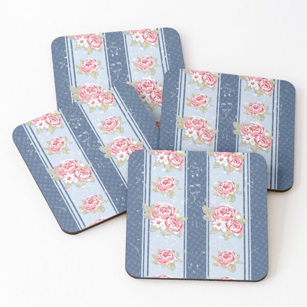 Item preview, Grungy Roses on Blue Trellis designed and sold by Rainbows Galore.
