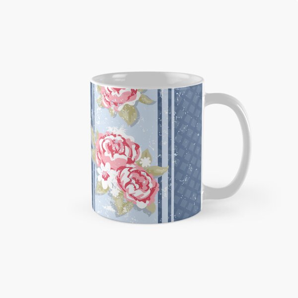 Item preview, Grungy Roses on Blue Trellis designed and sold by Rainbows Galore.