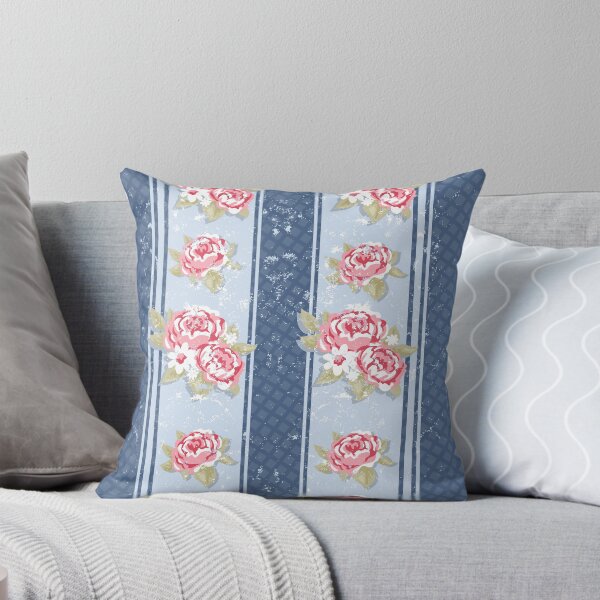 Item preview, Grungy Roses on Blue Trellis designed and sold by Rainbows Galore.