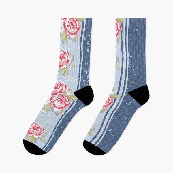 Item preview, Grungy Roses on Blue Trellis designed and sold by Rainbows Galore.